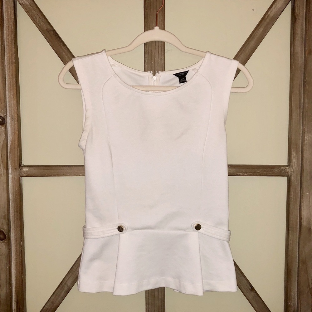 Ann Taylor off-white peplum top